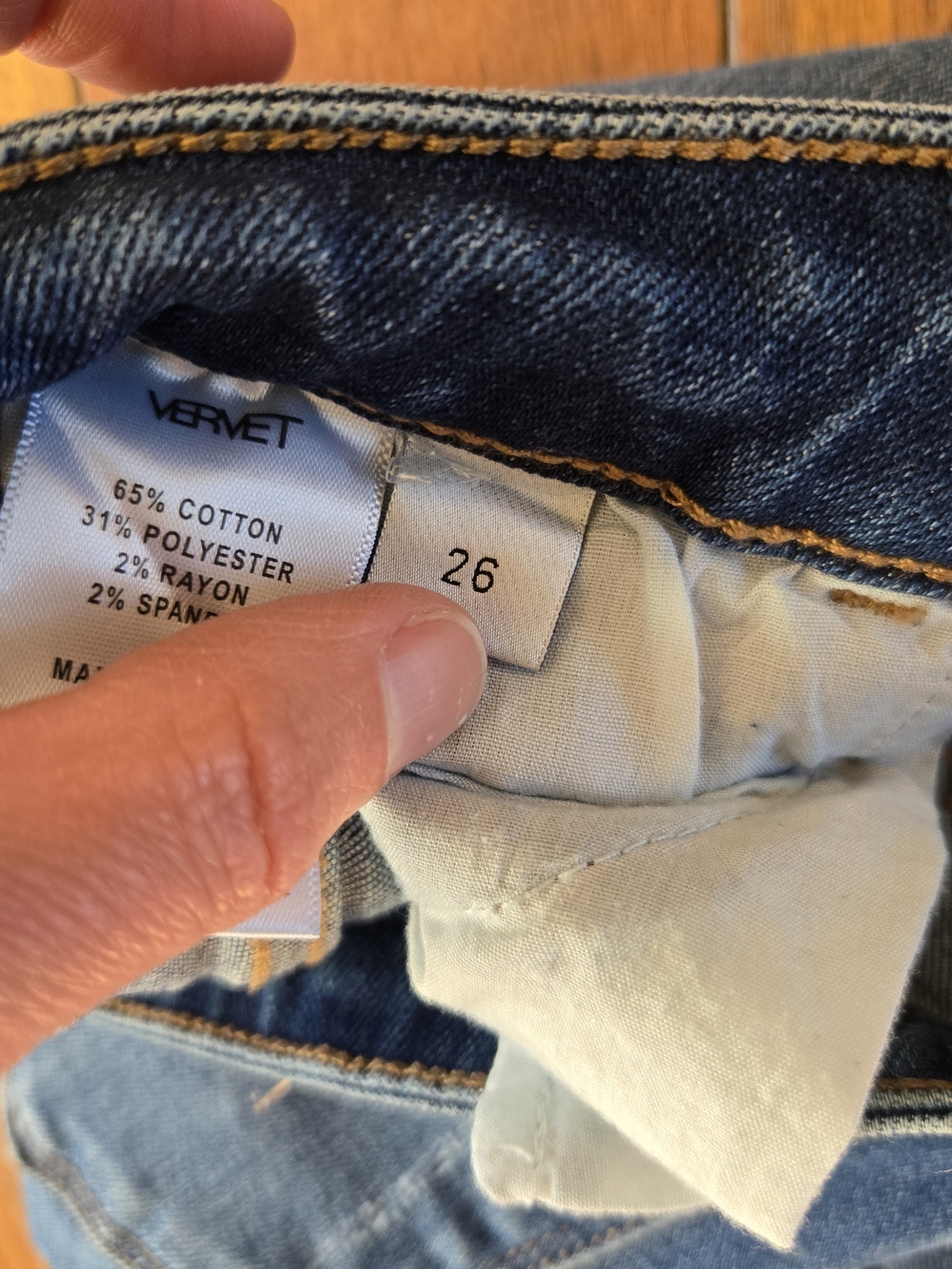 Women’s Skinny Jeans - Medium Blue Frayed Hem - Picture 3 of 4